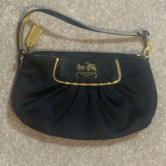 Coach Black and Gold Wristlet - Picture 2 of 13